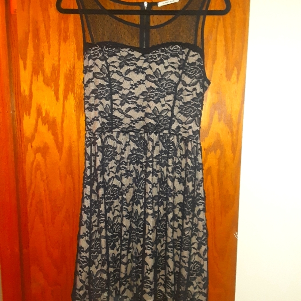 Amber Blue brand black lace midi dress